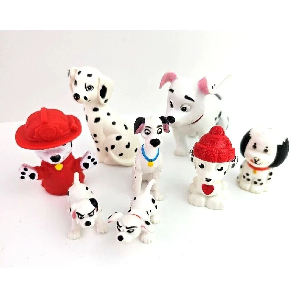 Lot Of 8 Small Dalmatian Puppy Figures Disney Style 101 Dogs PVC Toys